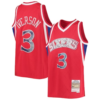 youth mitchell and ness allen iverson red philadelphia 76ers-467